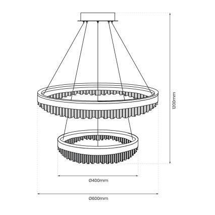 LED Chandelier on a string LED/85W/230V d. 60 cm gold