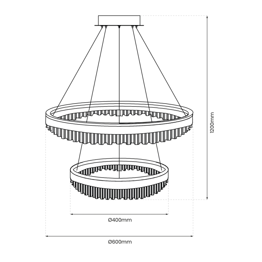 LED Chandelier on a string LED/85W/230V d. 60 cm gold