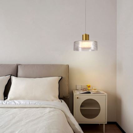 LED Chandelier on a string LED/8W/230V 3000K gold/clear pr. 20 cm