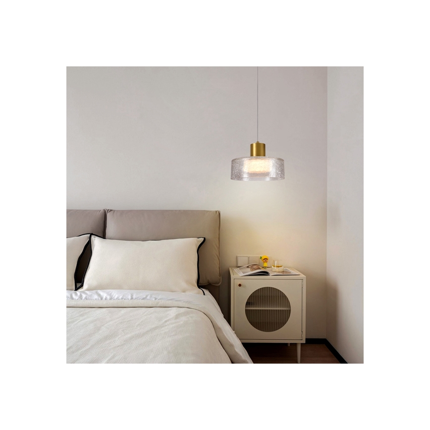 LED Chandelier on a string LED/8W/230V 3000K gold/clear pr. 20 cm