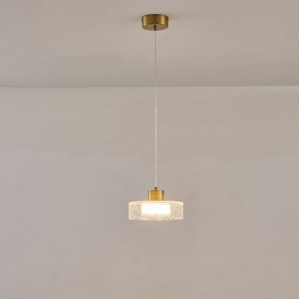 LED Chandelier on a string LED/8W/230V 3000K gold/clear pr. 20 cm