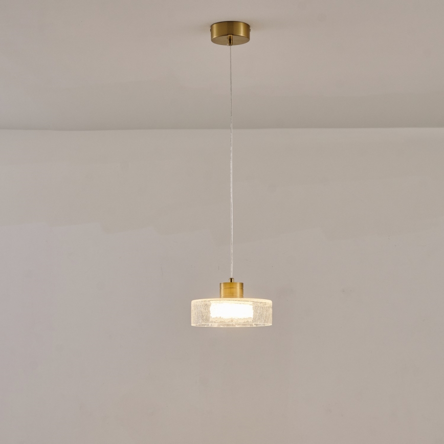 LED Chandelier on a string LED/8W/230V 3000K gold/clear pr. 20 cm