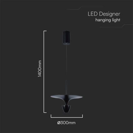 LED Chandelier on a string LED/9W/230V 3000K black
