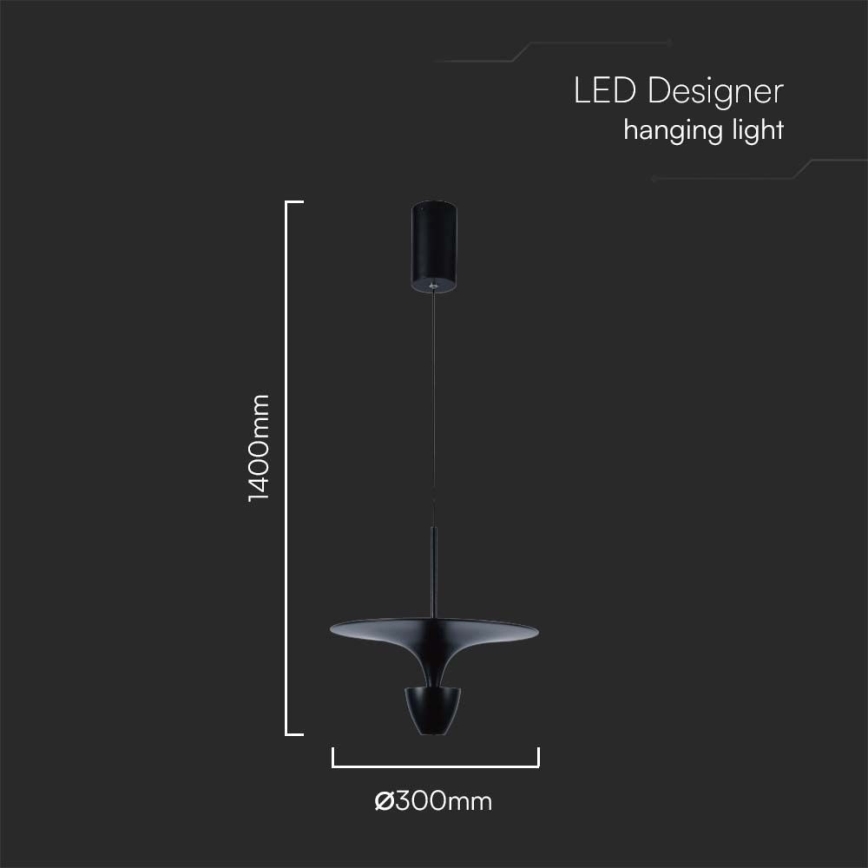 LED Chandelier on a string LED/9W/230V 3000K black