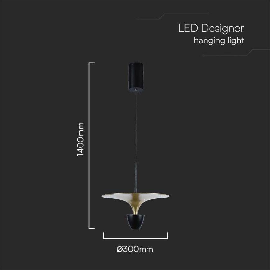 LED Chandelier on a string LED/9W/230V 4000K black/gold