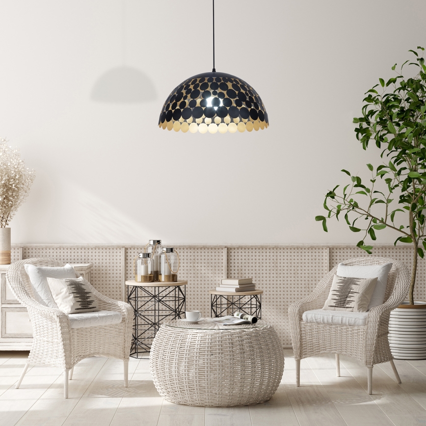 LED Chandelier on a string LISA BLACK 1xE27/60W/230V