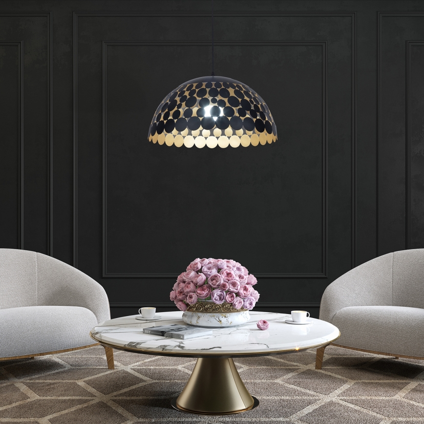LED Chandelier on a string LISA BLACK 1xE27/60W/230V