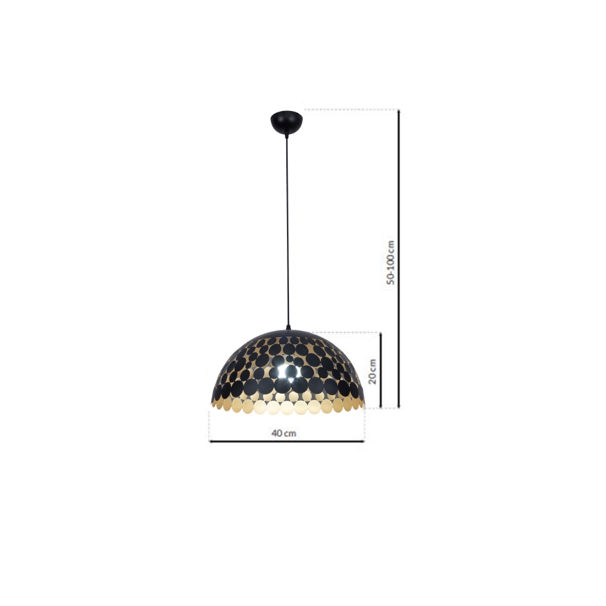 LED Chandelier on a string LISA BLACK 1xE27/60W/230V