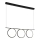 LED chandelier on a string LOOP 3xLED/20W/230V black