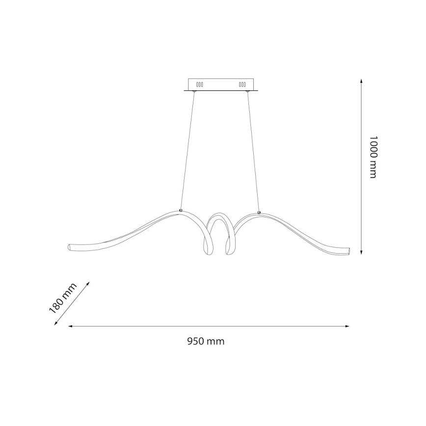 LED Chandelier on a string LOOP LED/28W/230V black