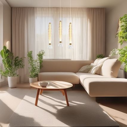 LED Chandelier on a string LUCCO LED/18W/230V d. 15 cm gold
