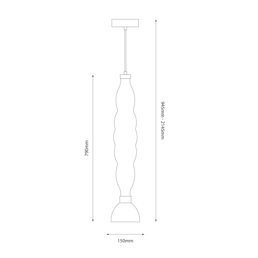 LED Chandelier on a string LUCCO LED/18W/230V d. 15 cm smoky