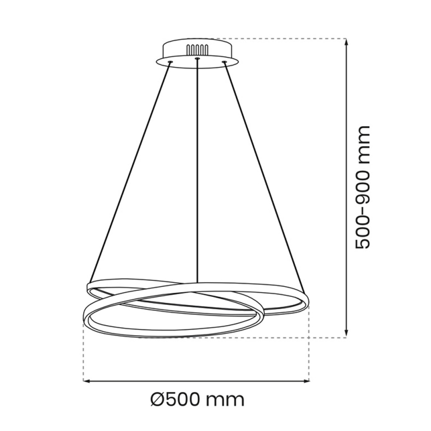LED Chandelier on a string LUCERO LED/48W/230V black