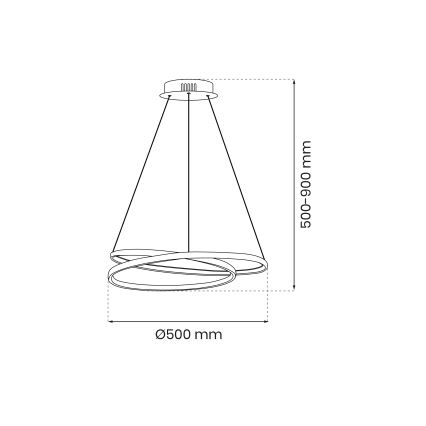 LED Chandelier on a string LUCERO LED/48W/230V shiny chrome