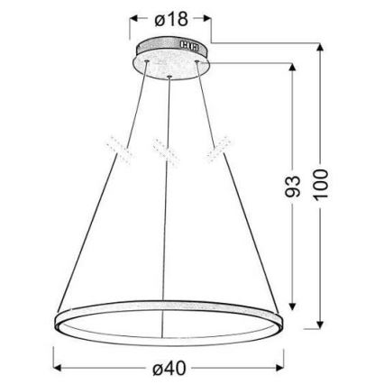LED Chandelier on a string LUNE LED/25W/230V
