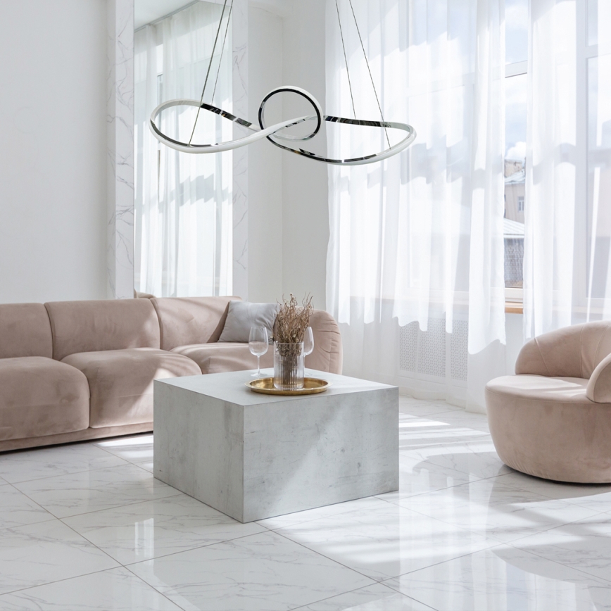 LED Chandelier on a string MARCO LED/42W/230V shiny chrome