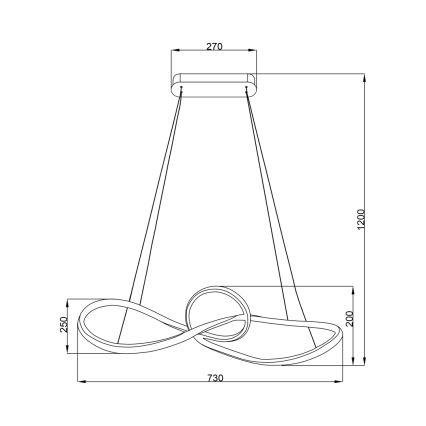 LED Chandelier on a string MARCO LED/42W/230V shiny chrome