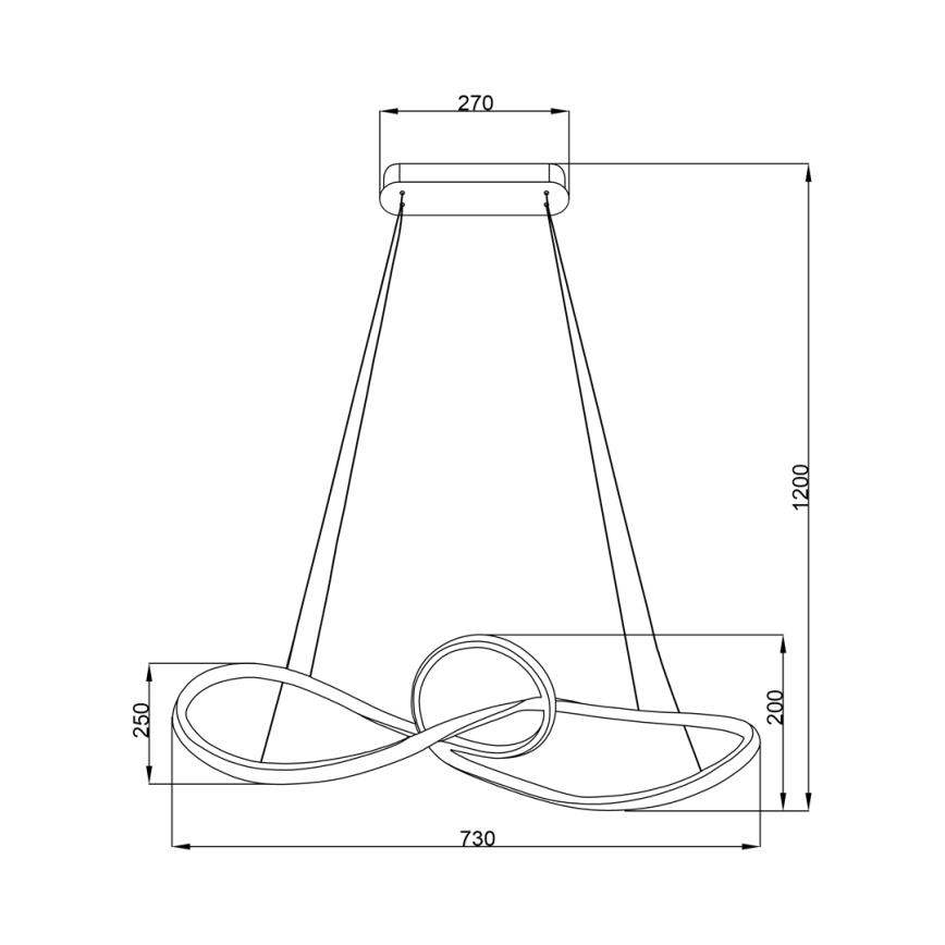 LED Chandelier on a string MARCO LED/42W/230V shiny chrome