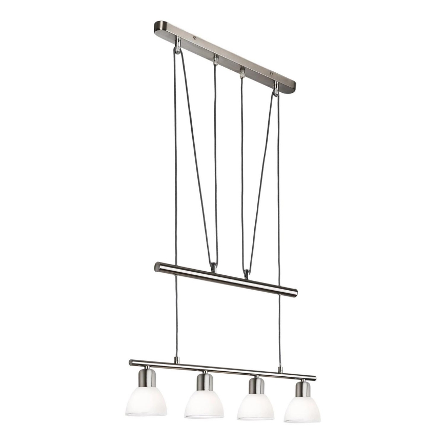 LED Chandelier on a string MATTES 4xE14/4W/230V 3000K shiny chrome