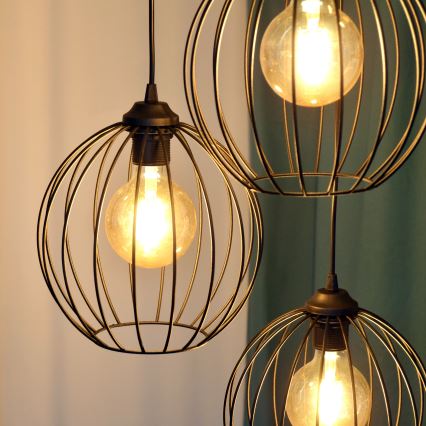 LED Chandelier on a string MERCURE 3xE27/15W/230V ø 50 cm black