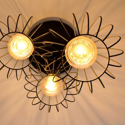 LED Chandelier on a string MERCURE 3xE27/15W/230V ø 50 cm black