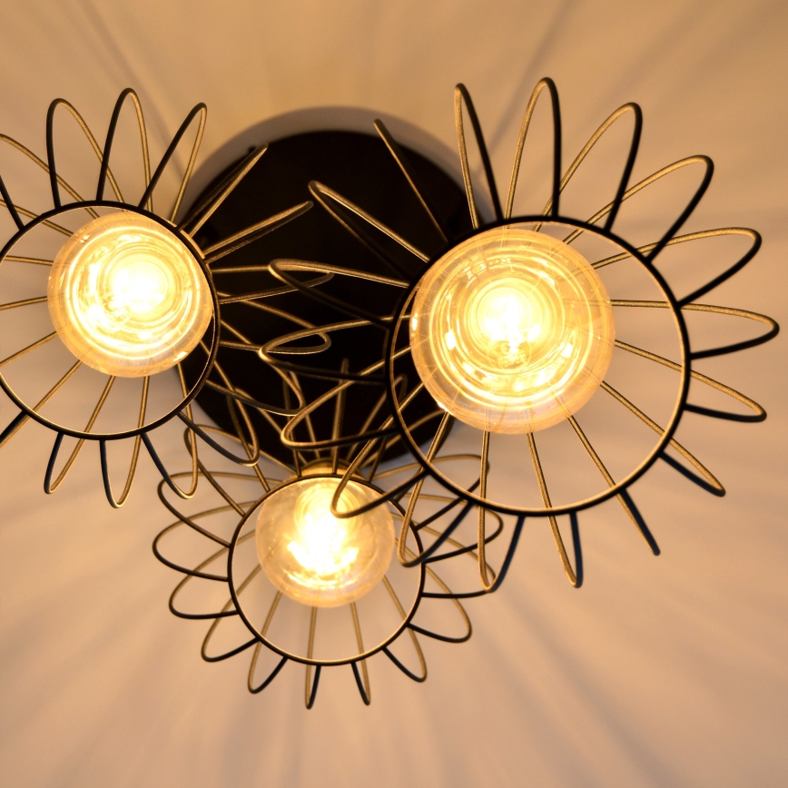 LED Chandelier on a string MERCURE 3xE27/15W/230V ø 50 cm black