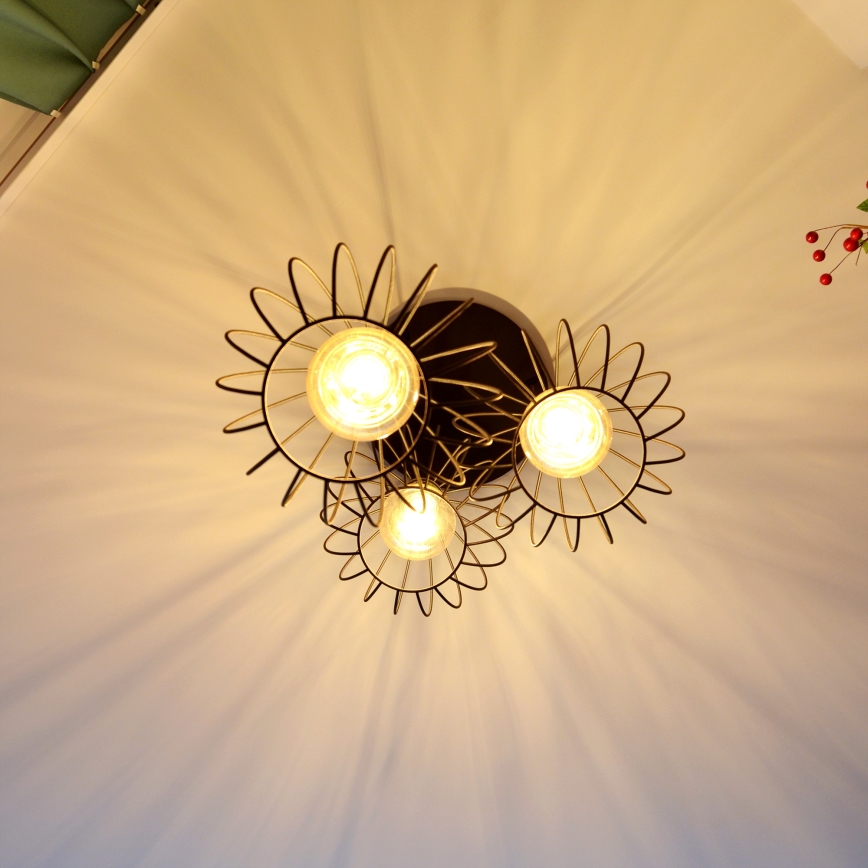 LED Chandelier on a string MERCURE 3xE27/15W/230V ø 50 cm black