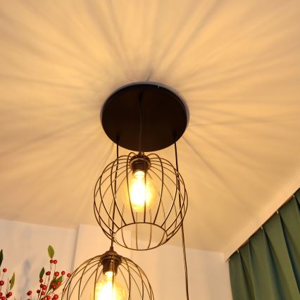 LED Chandelier on a string MERCURE 3xE27/15W/230V ø 50 cm black