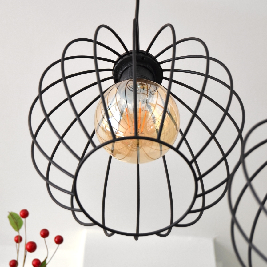 LED Chandelier on a string MERCURE 3xE27/15W/230V ø 50 cm black
