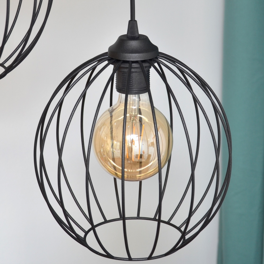 LED Chandelier on a string MERCURE 3xE27/15W/230V ø 50 cm black