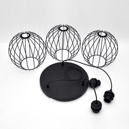 LED Chandelier on a string MERCURE 3xE27/15W/230V ø 50 cm black