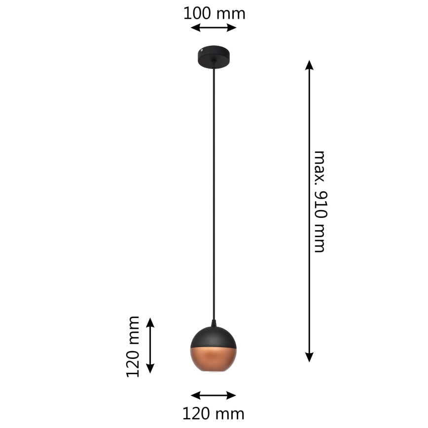 LED Chandelier on a string MIDWAY 1xGU10/4,8W/230V black/copper