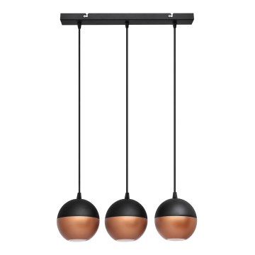 LED Chandelier on a string MIDWAY 3xGU10/4,8W/230V black/copper