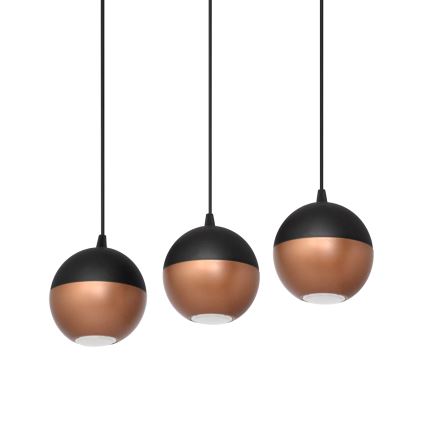 LED Chandelier on a string MIDWAY 3xGU10/4,8W/230V black/copper