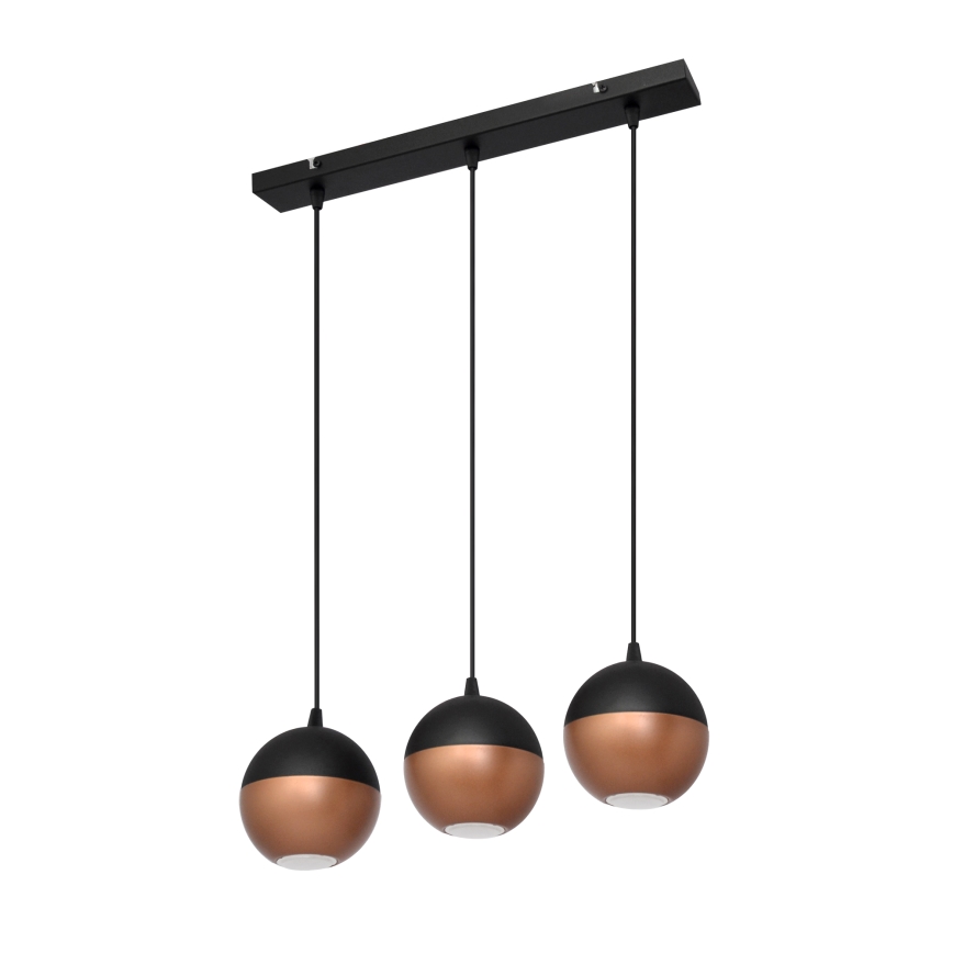 LED Chandelier on a string MIDWAY 3xGU10/4,8W/230V black/copper