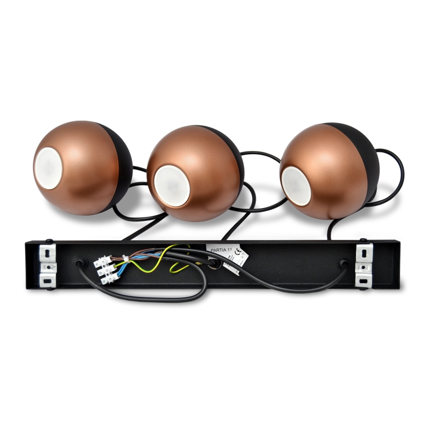 LED Chandelier on a string MIDWAY 3xGU10/4,8W/230V black/copper