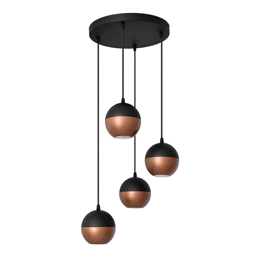 LED Chandelier on a string MIDWAY 4xGU10/4,8W/230V black/copper
