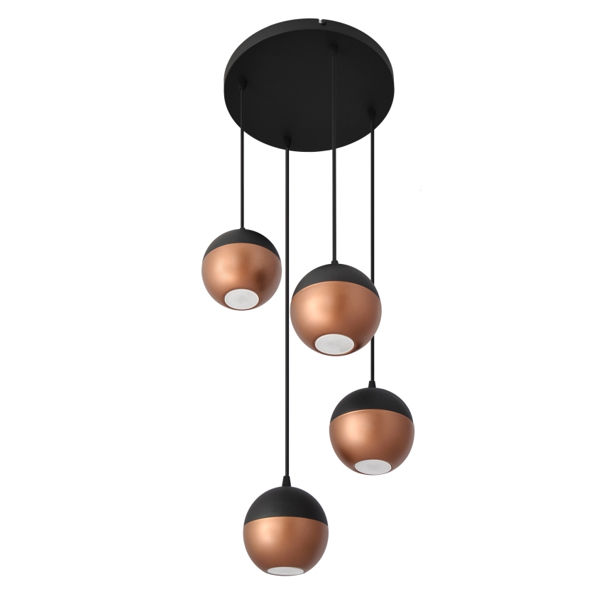 LED Chandelier on a string MIDWAY 4xGU10/4,8W/230V black/copper