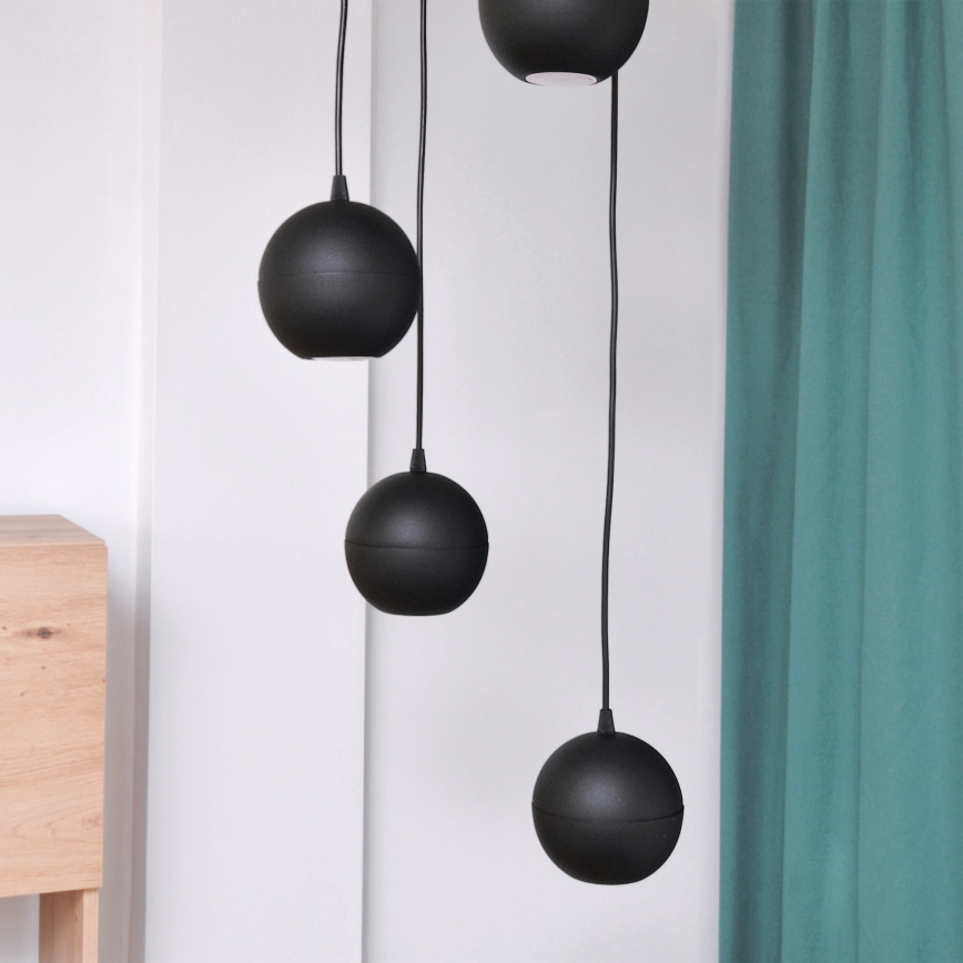 LED Chandelier on a string MIDWAY 4xGU10/4,8W/230V black
