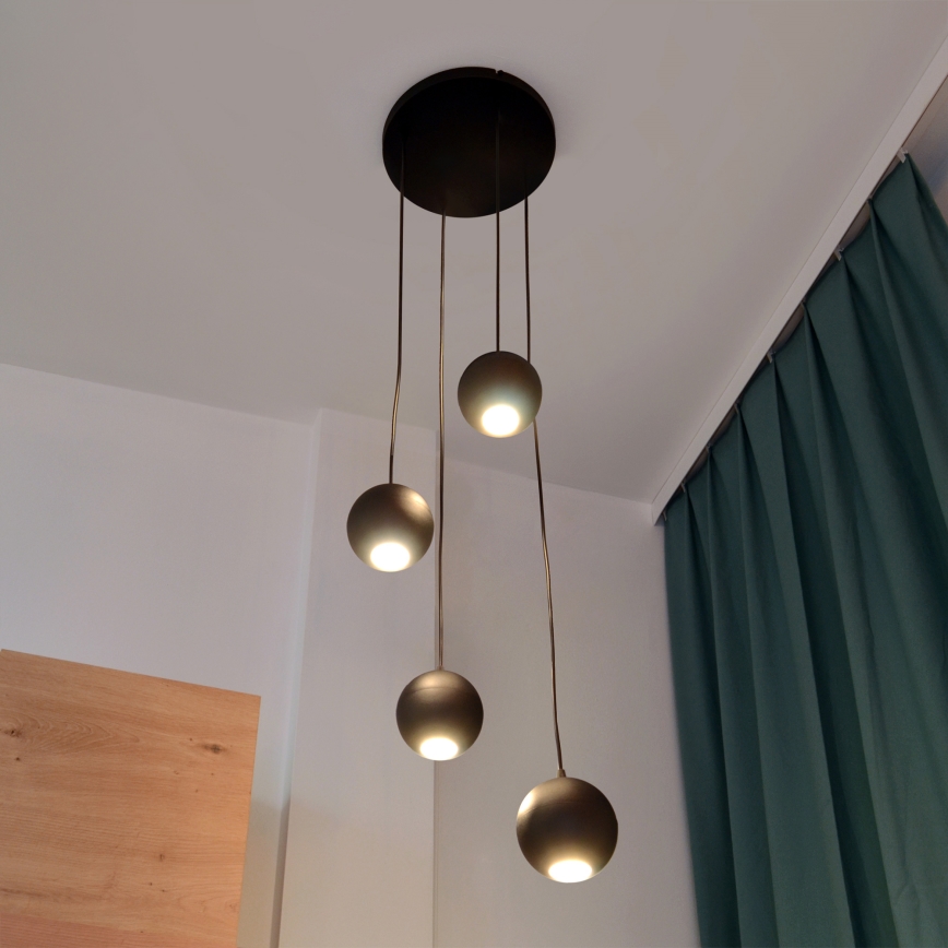 LED Chandelier on a string MIDWAY 4xGU10/4,8W/230V black