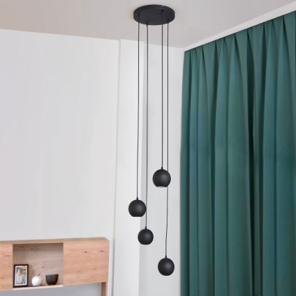 LED Chandelier on a string MIDWAY 4xGU10/4,8W/230V black
