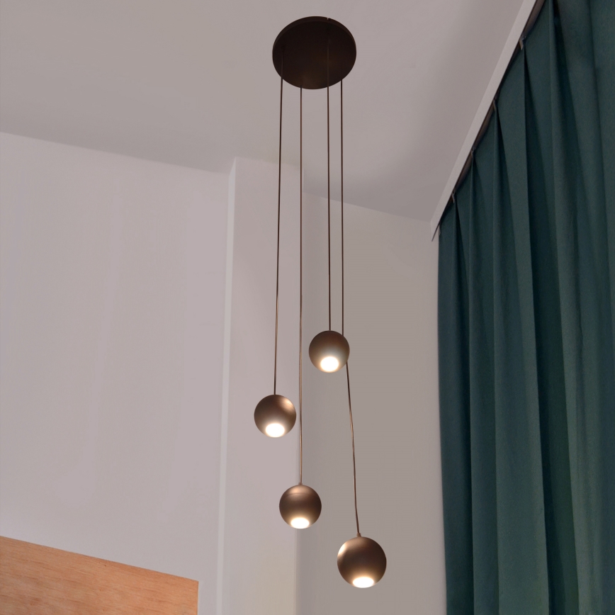 LED Chandelier on a string MIDWAY 4xGU10/4,8W/230V black
