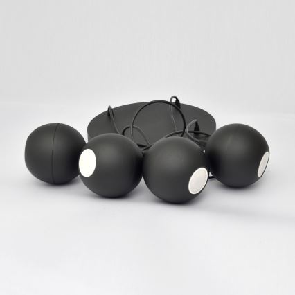 LED Chandelier on a string MIDWAY 4xGU10/4,8W/230V black