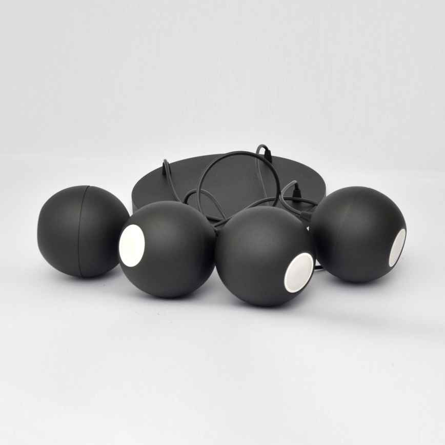 LED Chandelier on a string MIDWAY 4xGU10/4,8W/230V black