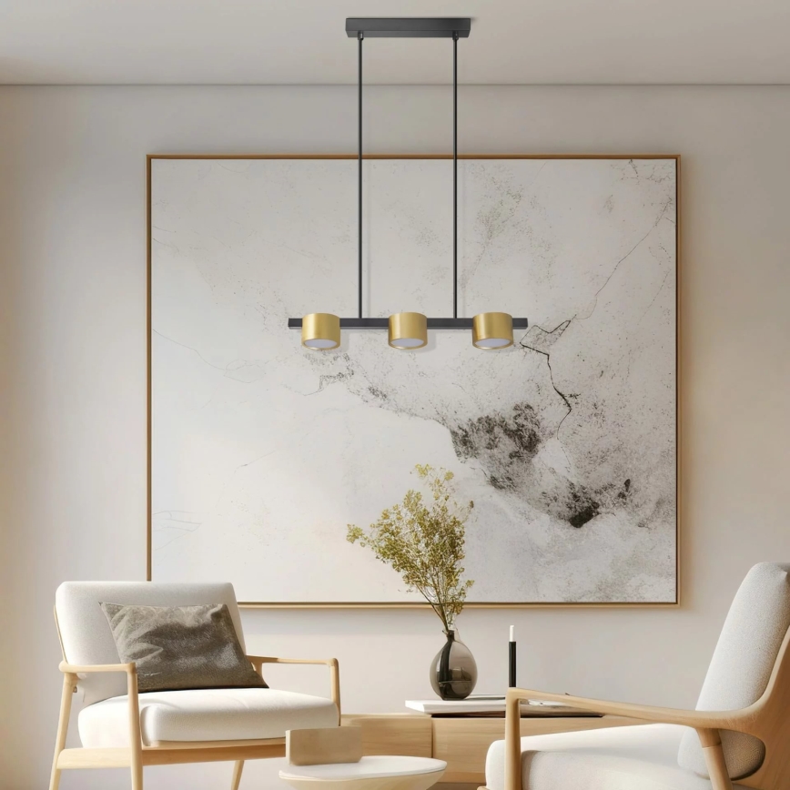 LED Chandelier on a string MIRELLA 3xGX53/6W/230V gold/black