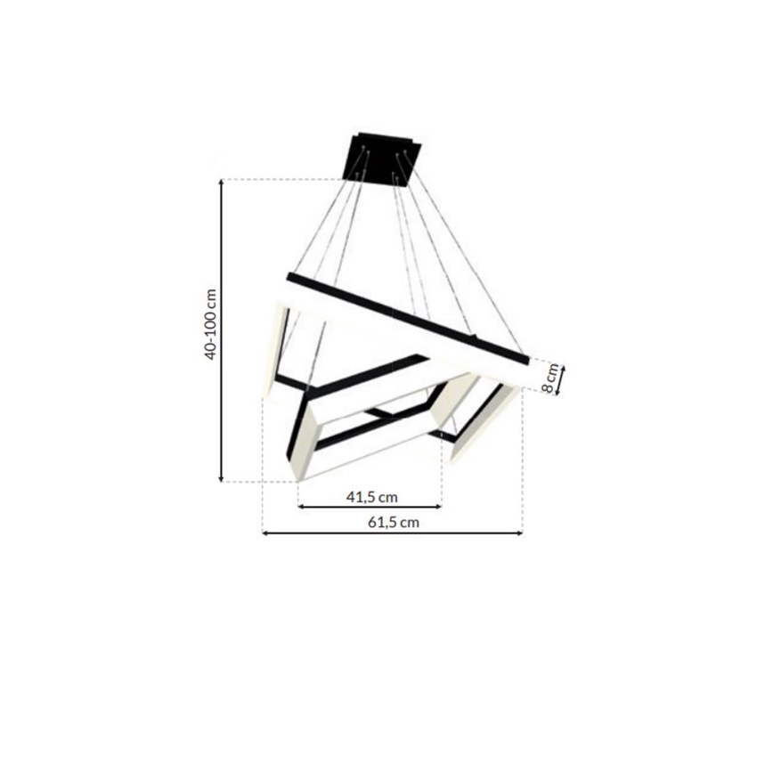LED Chandelier on a string NERO 2xLED/80W/230V