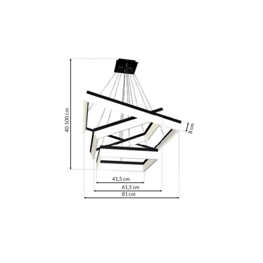 LED Chandelier on a string NERO 3xLED/140W/230V