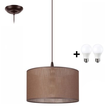 LED Chandelier on a string NOEL 1xE27/60W/230V brown