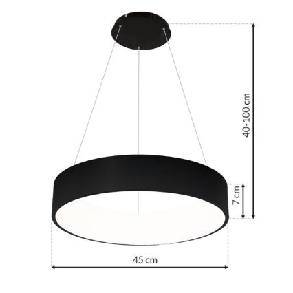 LED Chandelier on a string OHIO BLACK LED/24W/230V