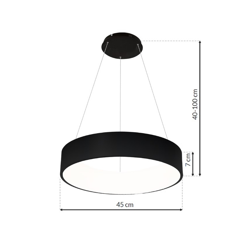 LED Chandelier on a string OHIO BLACK LED/24W/230V